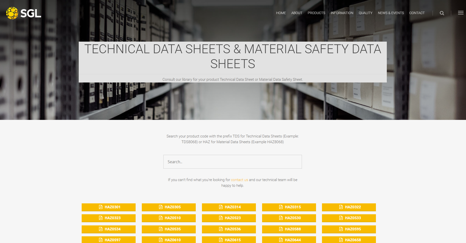 SGL Makes Product Technical Data Sheets (TDS) Available Online